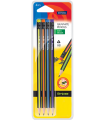 Trojhranná tužka pruhovaná HB s gumou